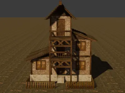 Medieval house eleven 19 Low-poly 3D model