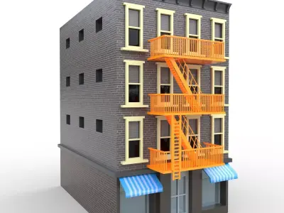 NYC Building 4 - PBR Low-poly 3D model