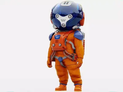 TOON  ASTRONAUT -B  RIGGED 3D model