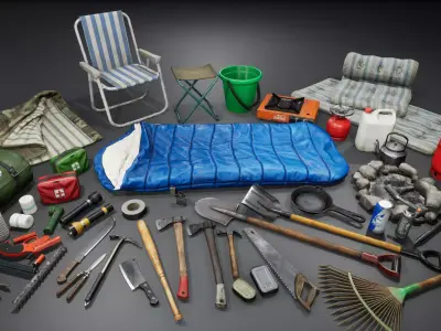 Survival Items V2 UE4 Low-poly 3D model