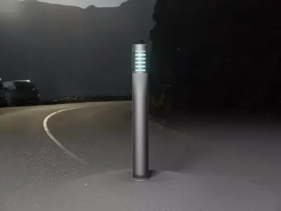 Low-Poly Basic Light Column 16 - Street Light Set-9 Low-poly 3D model