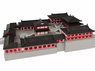 Ancient Japanese Imperial Palace Complex 3D model