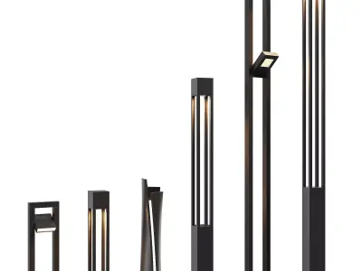 Modern Street Lights set 3D model