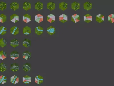 86 Hexlands Low-poly 3D model Low-poly 3D model