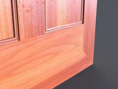 American Cherry Wood Door 3D model