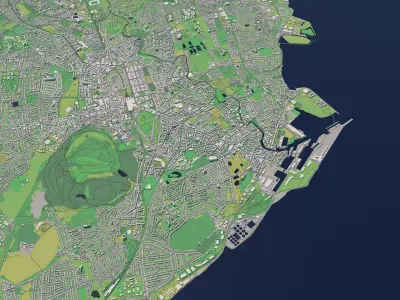 Edinburgh Scotland UK 25x25km 3D City Map 3D model