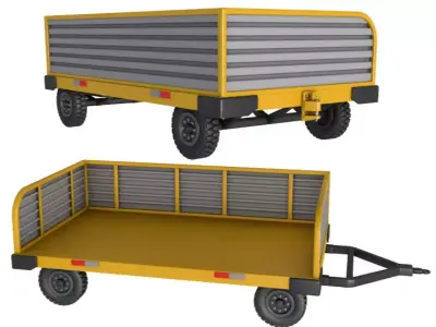 Airport Luggage Trolley with Contain 3D model