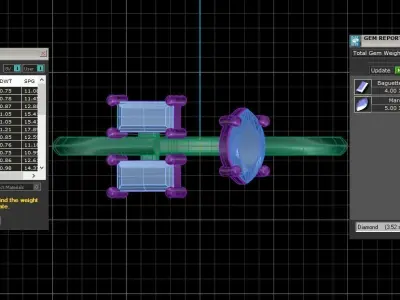 Three Stone Light Weight Band Ring 3D print model