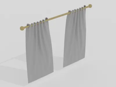Curtains Low-poly 3D model order
