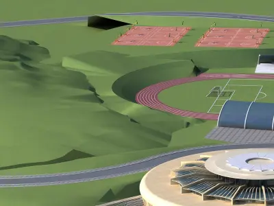 the modern exterior sports venues 3D model