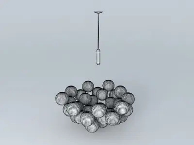 Glass Ball Cloud Chandelier 3D model