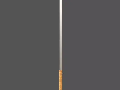 Barbecue Steel Needle v1 001 Low-poly 3D model