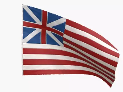 Grand Old Union Flag Low-poly 3D model
