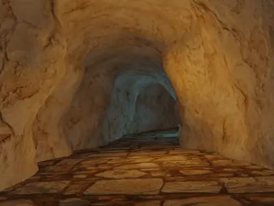 Cave-Tunnel Low-poly 3D model