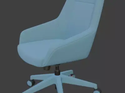 Modern Light Blue Ergonomic Office Chair 3D model