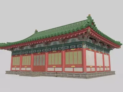 Asian ancient architecture palace bedroom 3D model