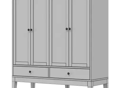 IKEA - IDANAS IDANES Double glass cabinet with door 3D model