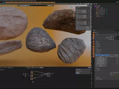 5realistic rock assets with detailed surface variation sandstone Low-poly 3D model
