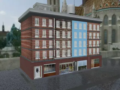 Us Building Design Low-poly 3D model