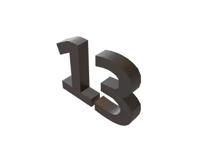Date Number 13 v1 001 Low-poly 3D model