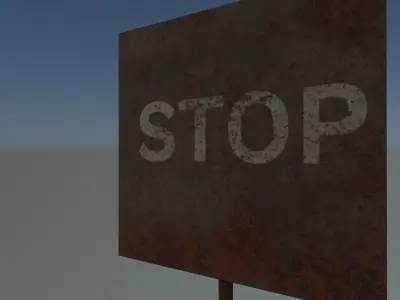 Stop sign rusted Free low-poly 3D model