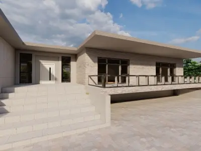 Casa Scene-villa-modern house 3D model 88