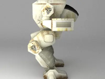 MechWarrior robot Low-poly 3D model