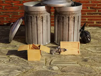 garbage can 3D model