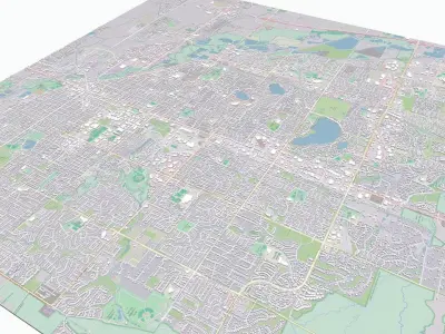 Cityscape Fort Collins Colorado USA 3D model