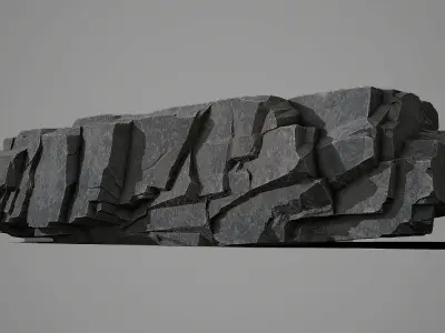 High and Mid Poly Cliff Universal Rock 4k Texture 3D model 3D model