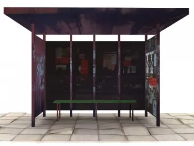 Bus shelter 3D model