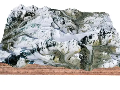 Ismoil Somoni Peak Mountain Tajikistan 3D model