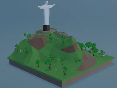 Christ Redeemer Low-poly 3D model