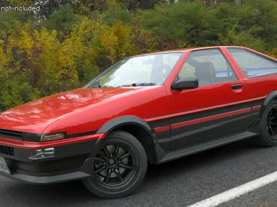  Toyota Sprinter Trueno AE86 Red Rigged for Maya 