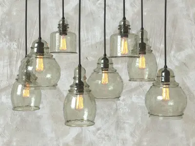 Paxton Glass 8-Light Pendant 3D model