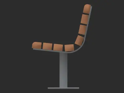 Park bench for landscape or architectural scene Low-poly 3D model