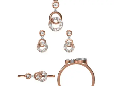 Light wt Ring Earrings Pendant set 3dm stl 1-render details 3D print model 40