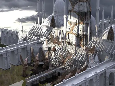 White Palace Emperors city 1 Kitbash 3D model