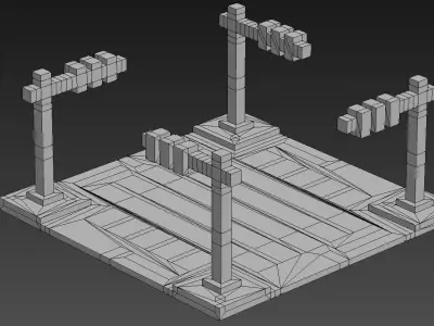 Road Voxel - 4 Low-poly 3D model