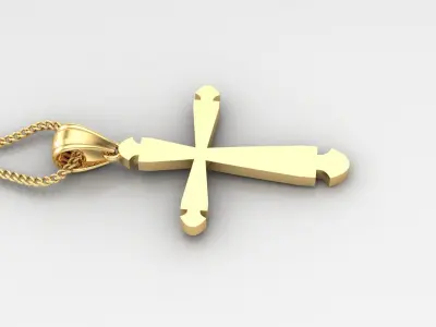 Light Gold 18K Cross Pendant 2CP005 3D print model