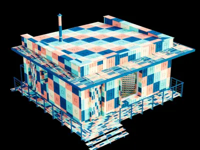 Modern bathhouse 3D model