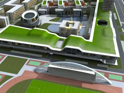 School Scene 3D model