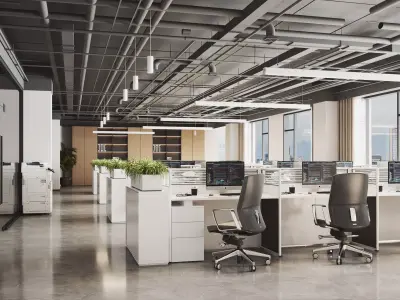 Modern Corporate Open Office Interior 026 3D model