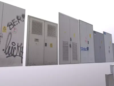 21 Electric Box Asset in one map Low-poly 3D model