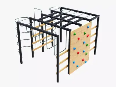Outdoor playground mountain stairs set 3D model