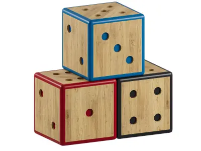Wooden cubes 3D model