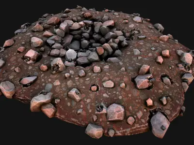 Large Rocks Tin Ore Deposits Quarry Environment Low-poly 3D model