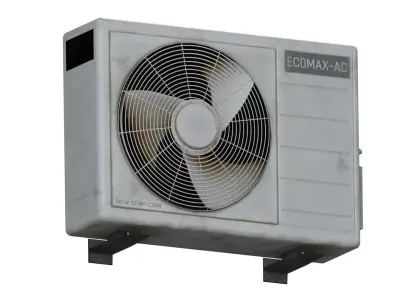 Dirty White Worn AC Unit Low-poly 3D model