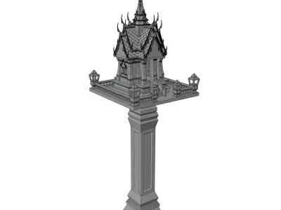 Thai style royal shrine 3D model