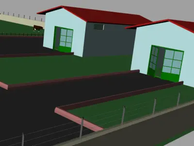 Dairy animal shelter 3D model
